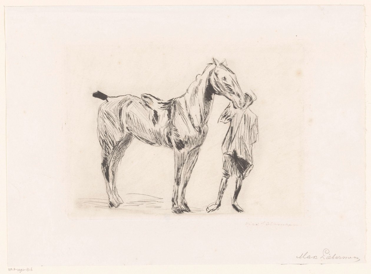 骑马的男子 作者 Max Liebermann（艺术家签名）