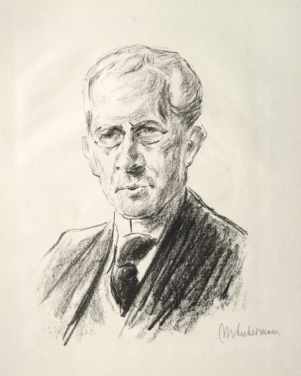 阿诺（Arno）木质文件夹：阿诺·霍尔兹（Arno Holz）肖像，1923年。 作者 马克斯·利伯曼