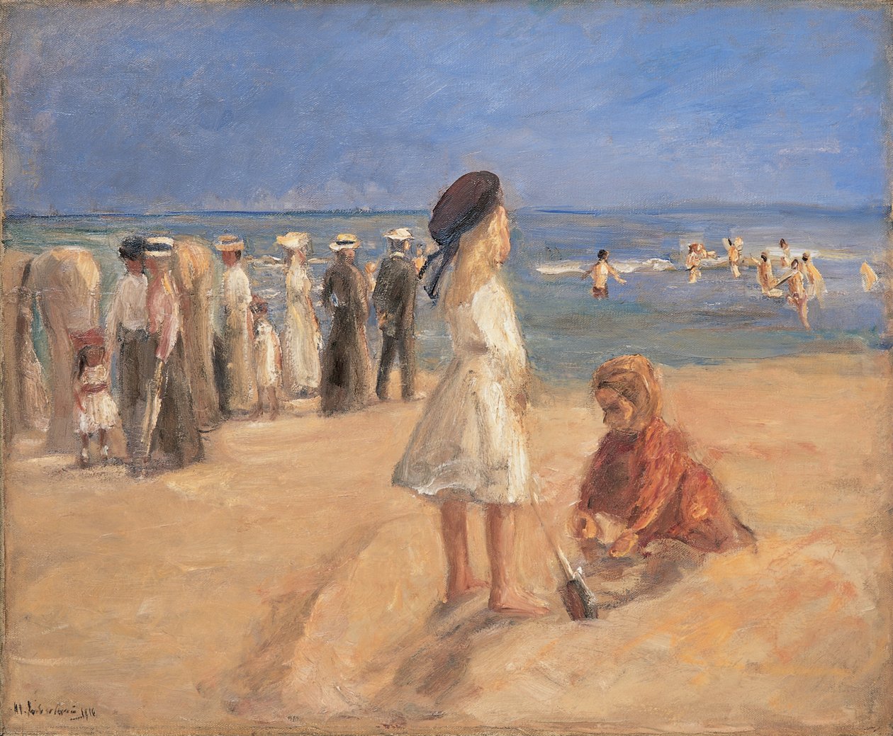 海滩生活，1916年。 作者 马克斯·利伯曼