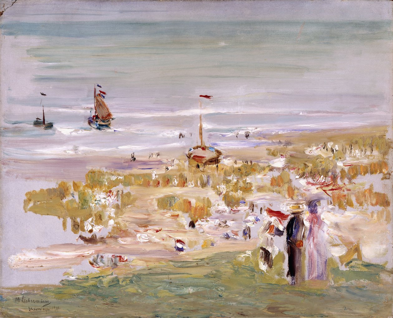 斯海弗宁恩Der Strand，1900年 作者 马克斯·利伯曼