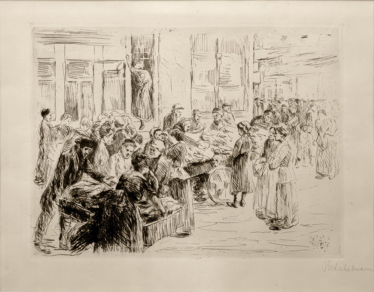 阿姆斯特丹犹太区的M.Liebermann，购物车交易 作者 马克斯·利伯曼