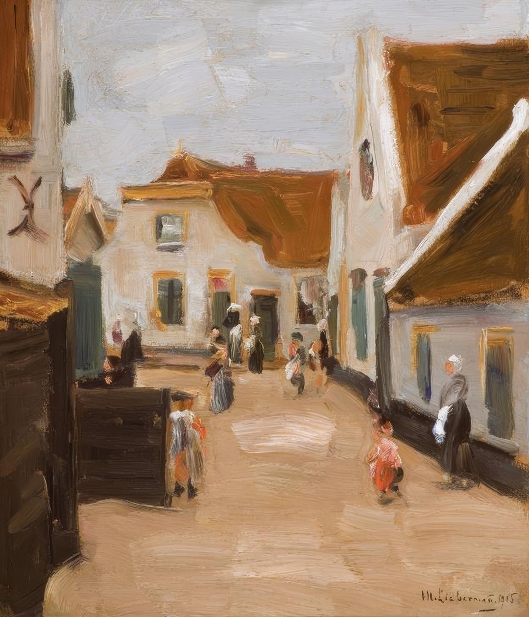 莱伯曼（M.Liebermann），诺德韦克（Noordwijk）的乡村街道 作者 马克斯·利伯曼