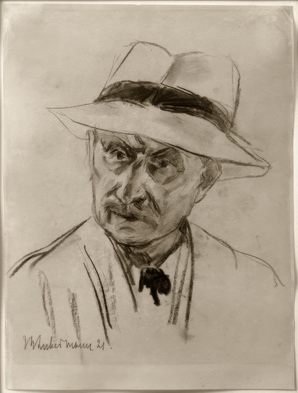 Max Liebermann -戴着巴拿马草帽的自画像 作者 马克斯·利伯曼