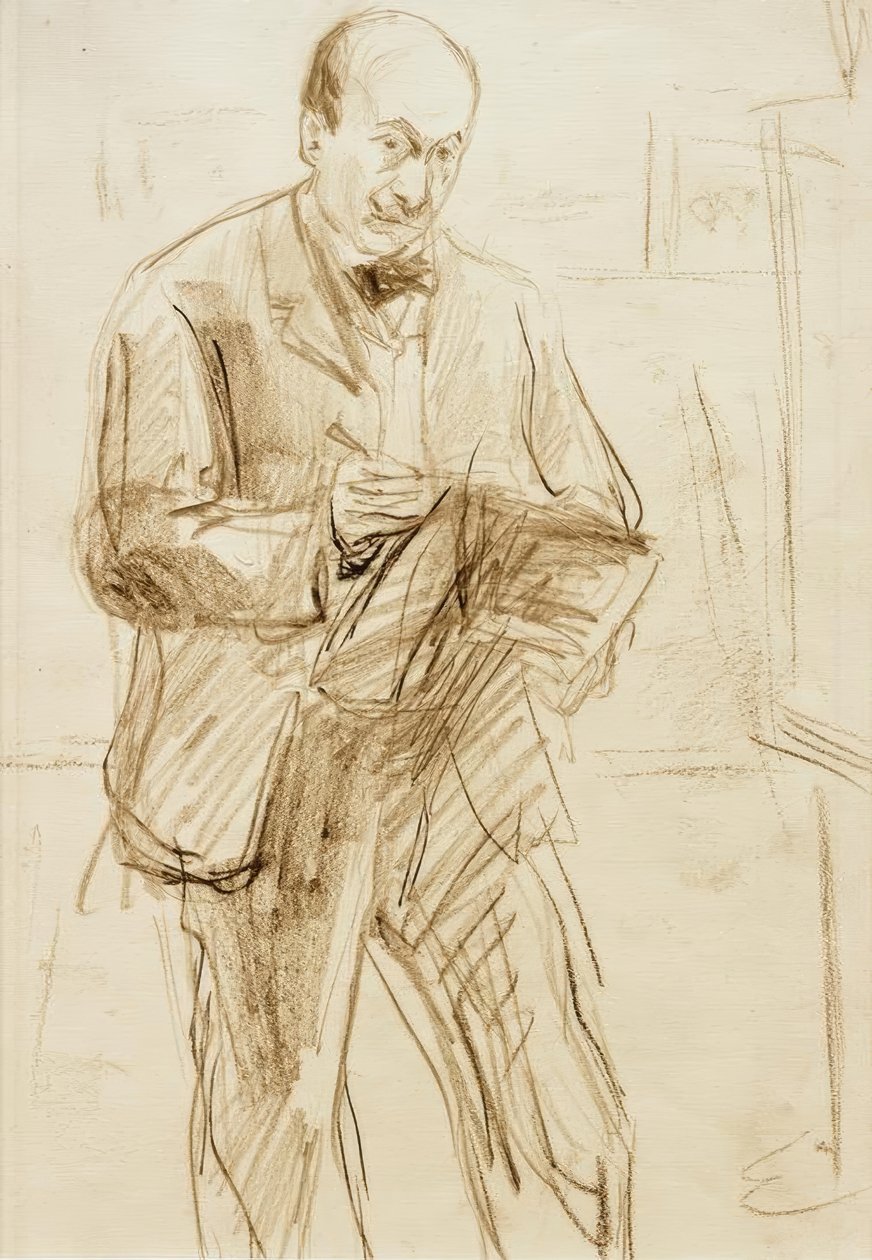 Max Liebermann -自画像，绘画 作者 马克斯·利伯曼