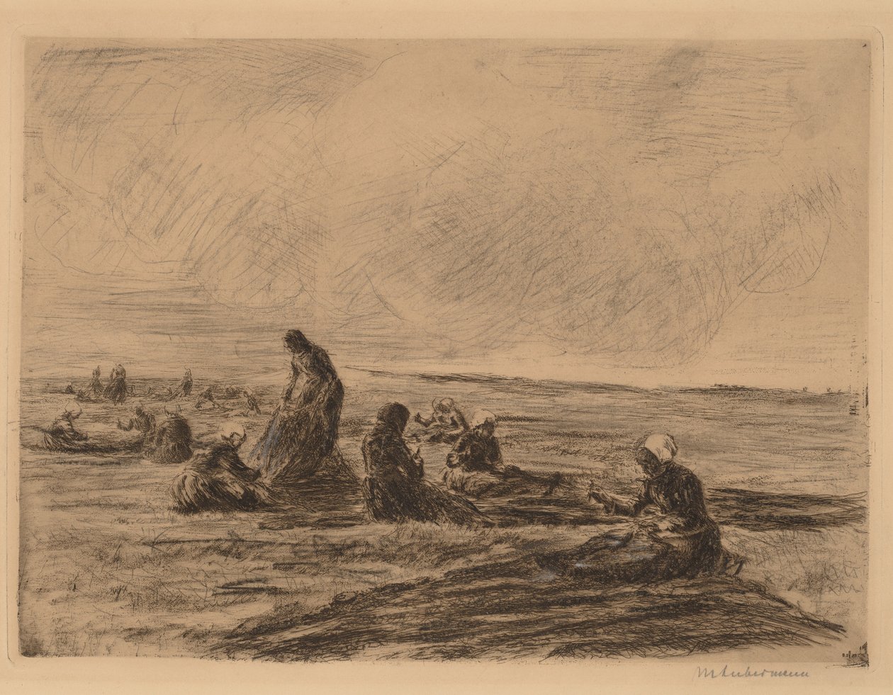 补网》，1894年。 作者 马克斯·利伯曼