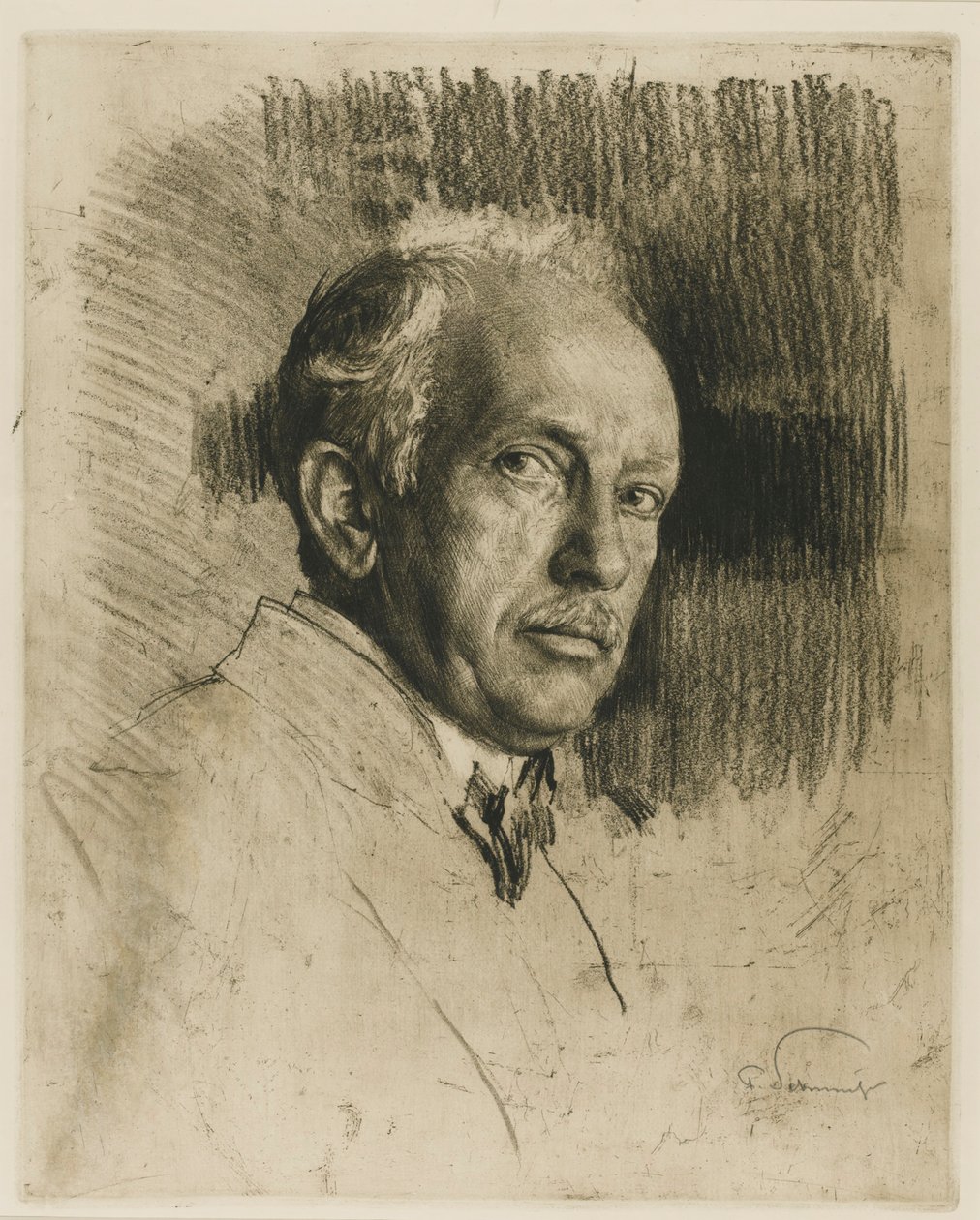 作曲家理查德·施特劳斯的画像1864-1949，c。 1914年。 作者 马克斯·利伯曼