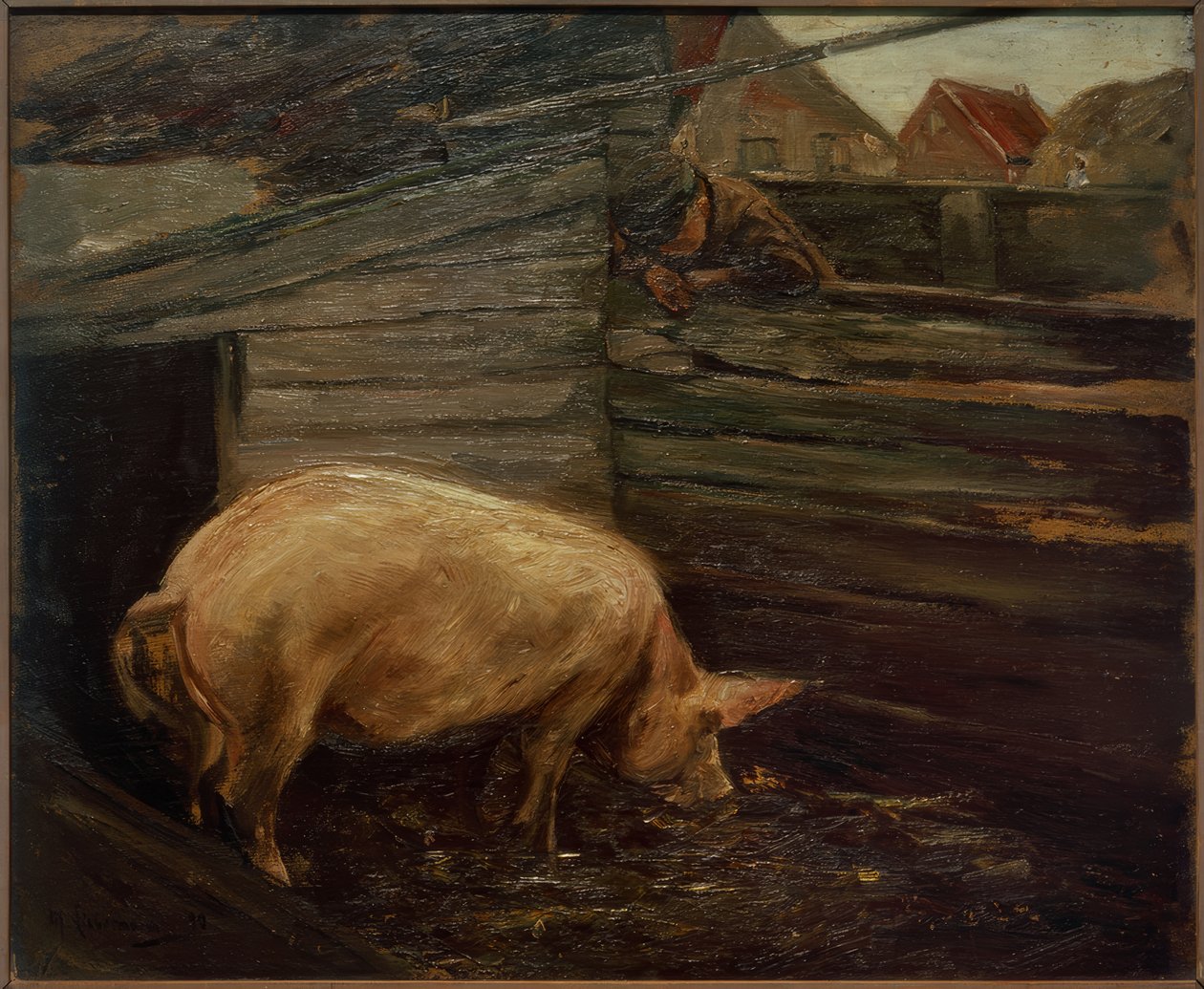 Schweinekoben与农民男孩 作者 马克斯·利伯曼