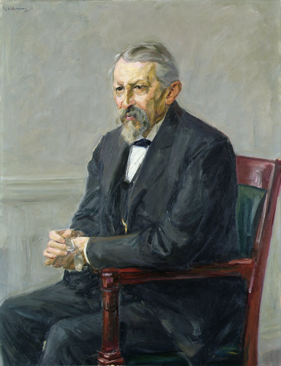 自然科学家赫尔曼·斯特雷贝尔（Hermann Strebel（1834-1914））1905年（布面油画） 作者 马克斯·利伯曼