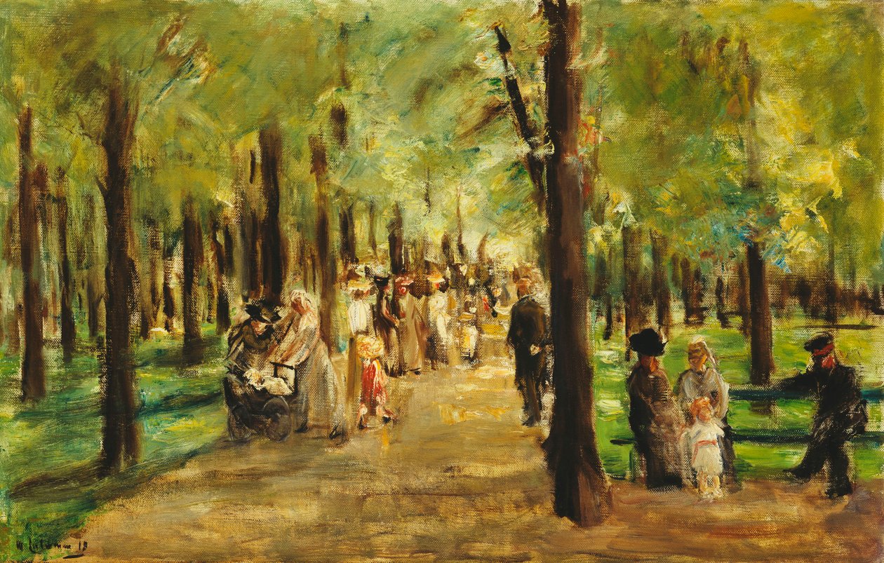 蒂尔加滕的步行者；蒂尔加滕的步行者，1918年 作者 马克斯·利伯曼