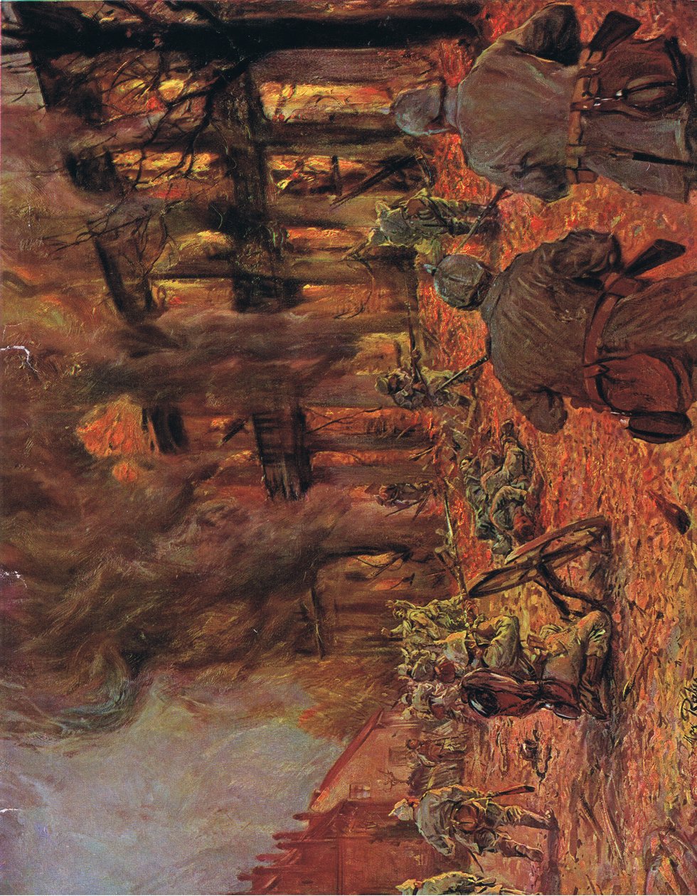 在Hohenskein的街头战斗，来自兴登堡的插图由Daterlandischer Derlag CU Weller柏林出版，1922年 作者 马克斯·拉伯斯