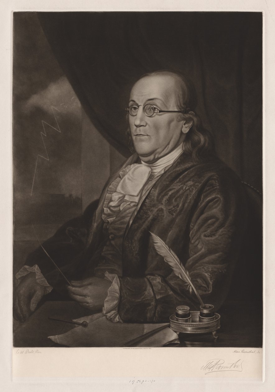 本杰明·富兰克林（Benjamin Franklin），1901年。 作者 马克斯·罗森塔尔