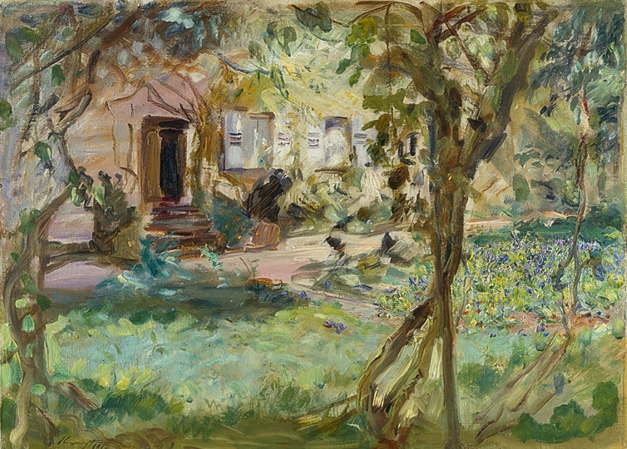 带有三色堇床的花园。 1914年 作者 马克斯·斯沃沃格