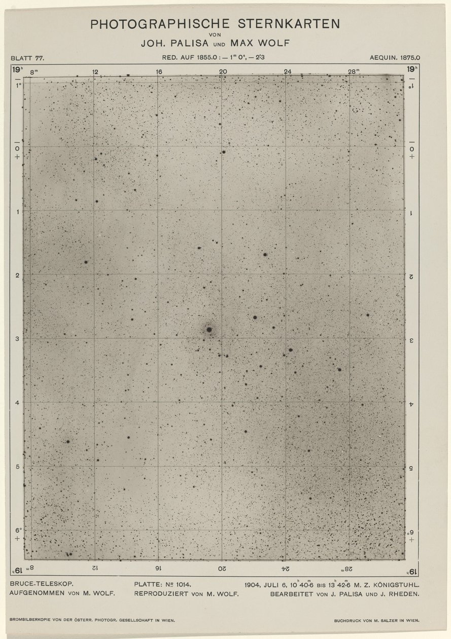 Photographische Sternkarten 1904年7月6日，1649。创作者：Max Wolf, Johann Palisa. 作者 马克斯·沃尔夫，约翰·帕利萨