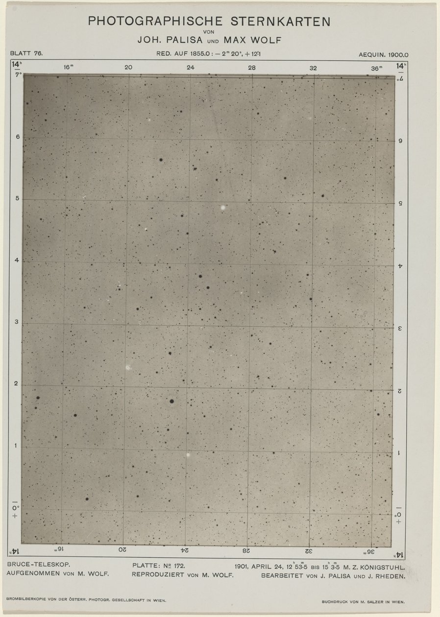 摄影星图（1901年4月24日） 作者 Max Wolf 和 Joh. Palisa