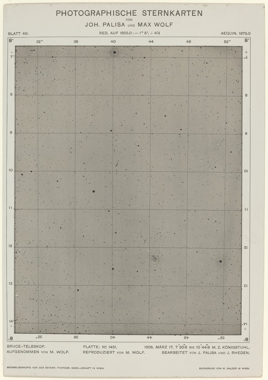 摄影星图（1906年3月17日） 作者 Max Wolf 和 Joh. Palisa