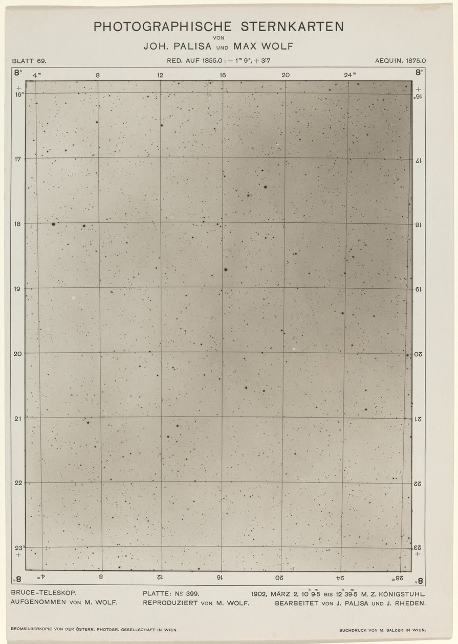 摄影星图（1906年3月2日） 作者 Max Wolf 和 Joh. Palisa