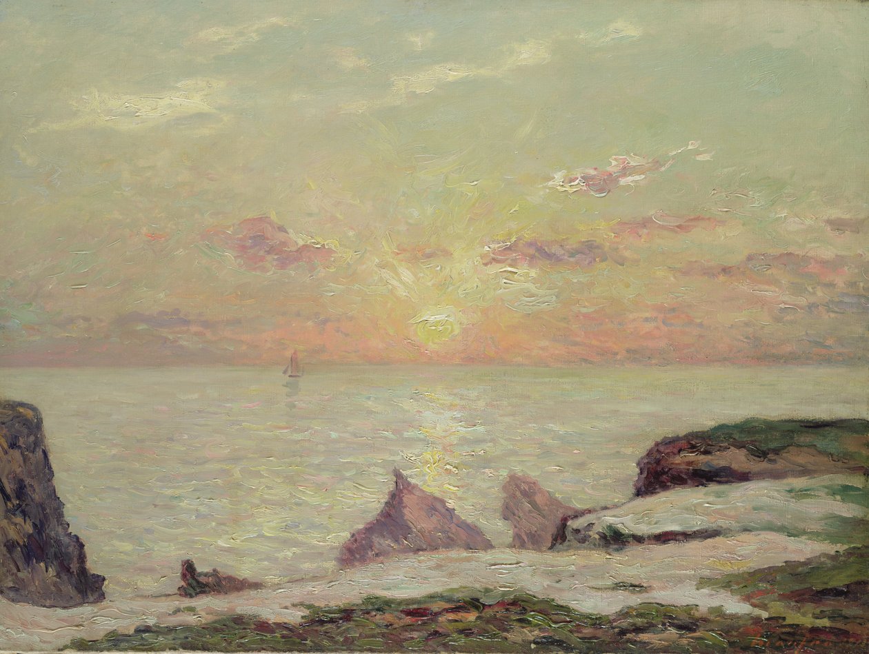 Belle Ile的悬崖，1913年 作者 马克西姆·埃米尔·路易斯·莫夫拉