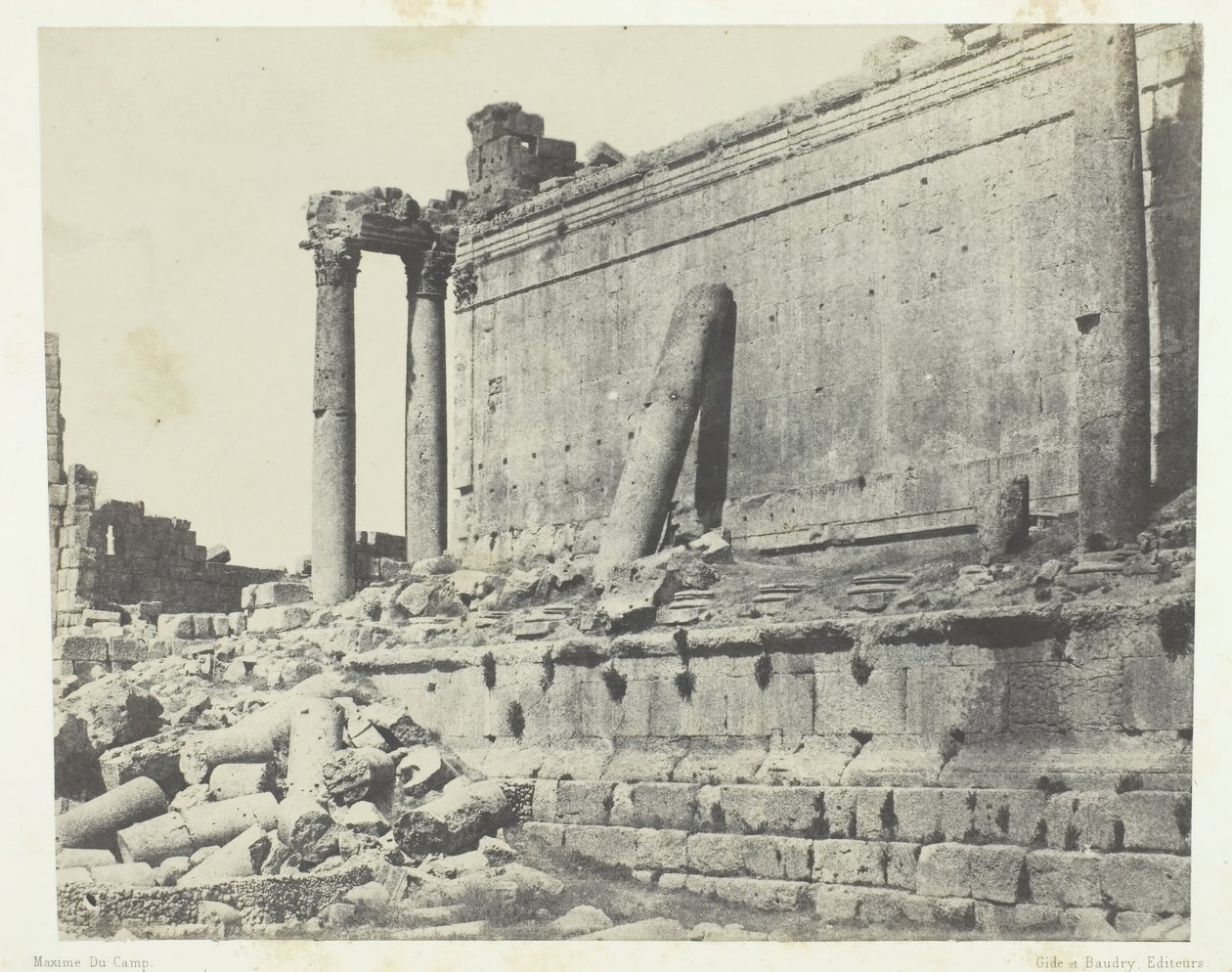 Baalbeck Heliopolis, Temple Of Jupiter, 东线，叙利亚，184951，1852年印刷。 作者 马克西姆·杜营