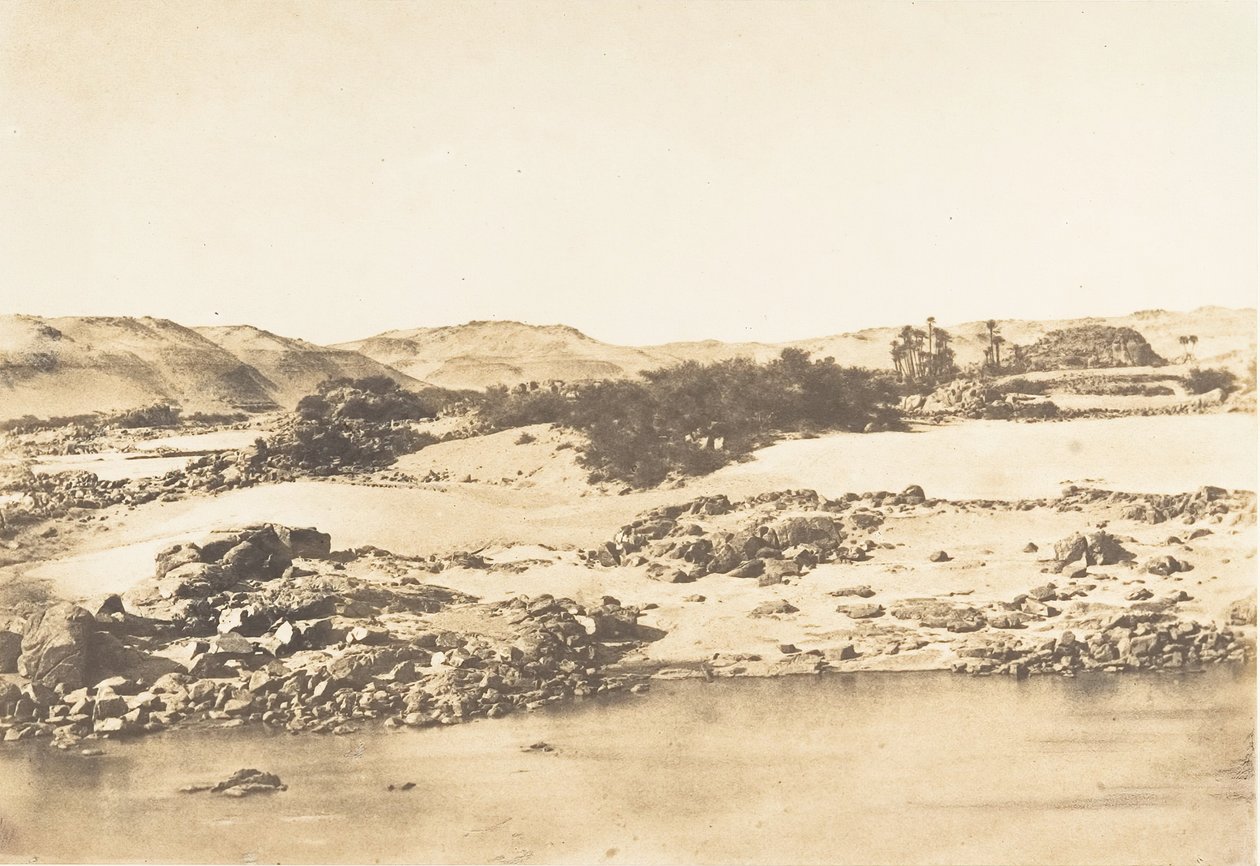 阿斯旺附近的第一座白内障的入口，1849-50年。 作者 马克西姆·杜营