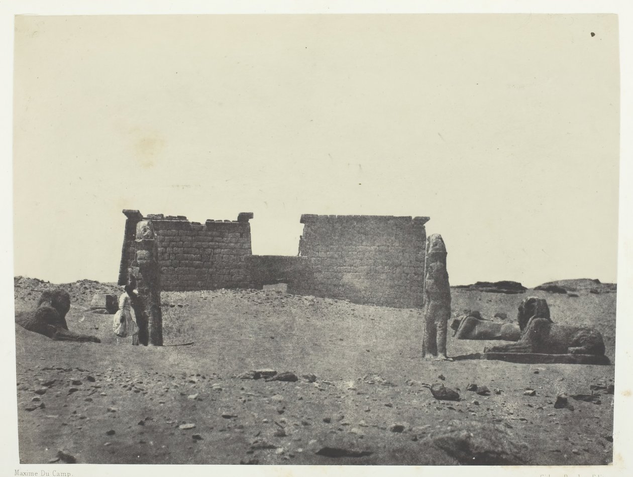 Hemi-Speos De Séboua, Drômos, Nubia, 184951, 1852年印刷。 作者 马克西姆·杜营