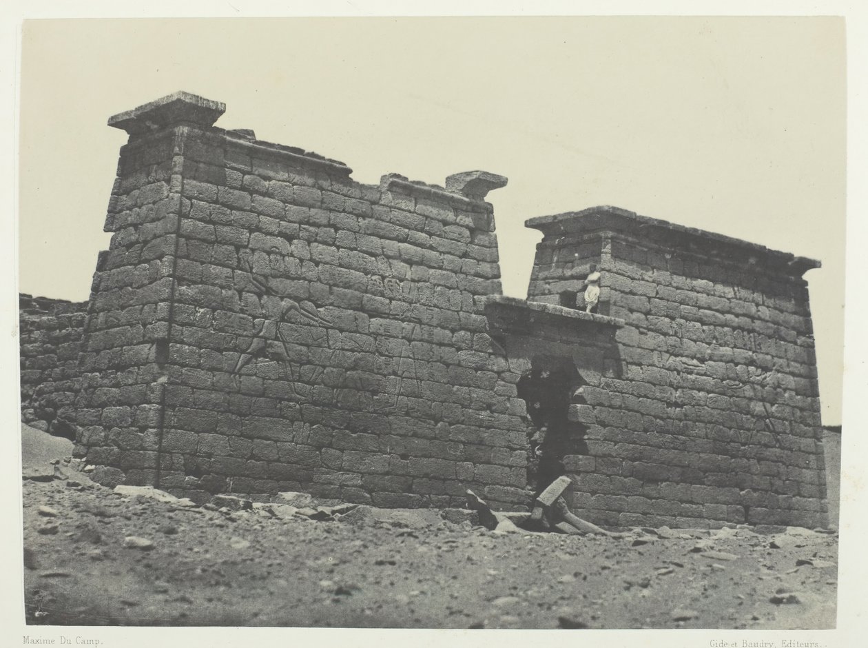 Hémi-Spéos De Séboua, Pylons, Nubia, 184951, 1852年印刷。 作者 马克西姆·杜营