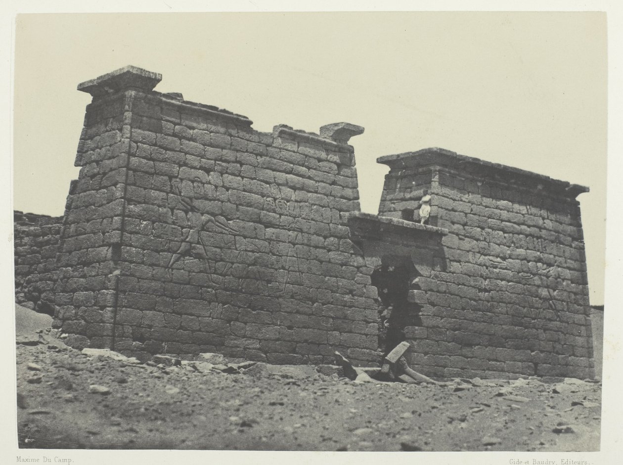 Hémi-Spéos De Séboua，《Pylons》；努比亚，《Egypte, Nubie, Palestine et Syrie》画册（1852 年）第 98 版 作者 马克西姆·杜营