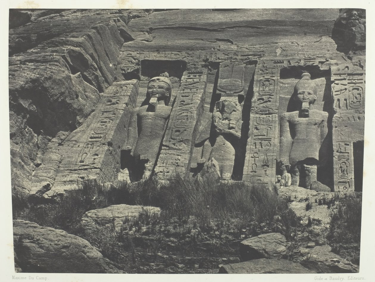 Ibsambul，Hathor Spéos的南部，努比亚，184951，1852年印刷。 作者 马克西姆·杜营