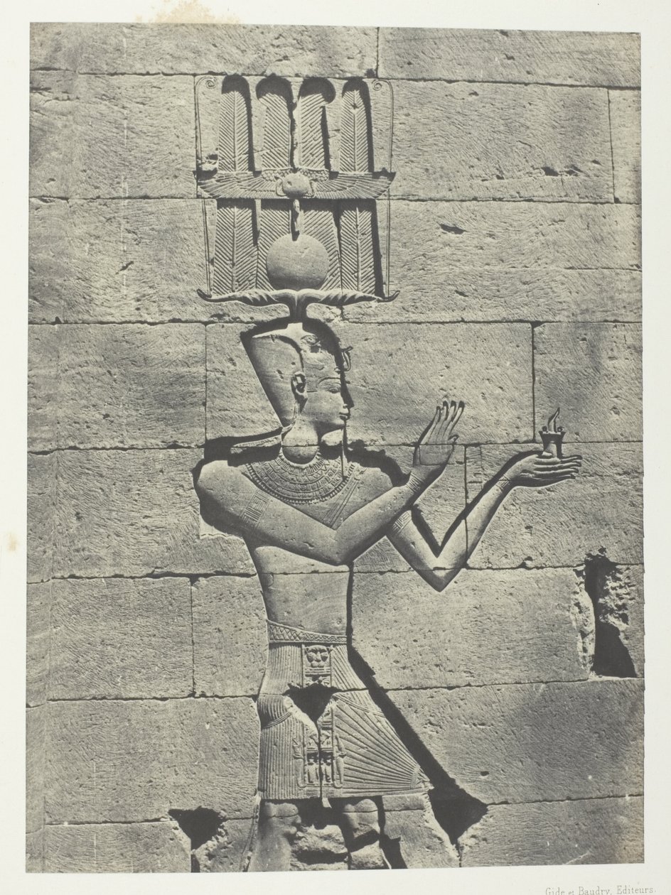 Kalabscheh，《Sculptures De La Façade Postérieure Du Temple；Nubie》，图版 91，选自 "Egypte, Nubie, Palestine et Syrie "画册（1852 年）。 作者 马克西姆·杜营