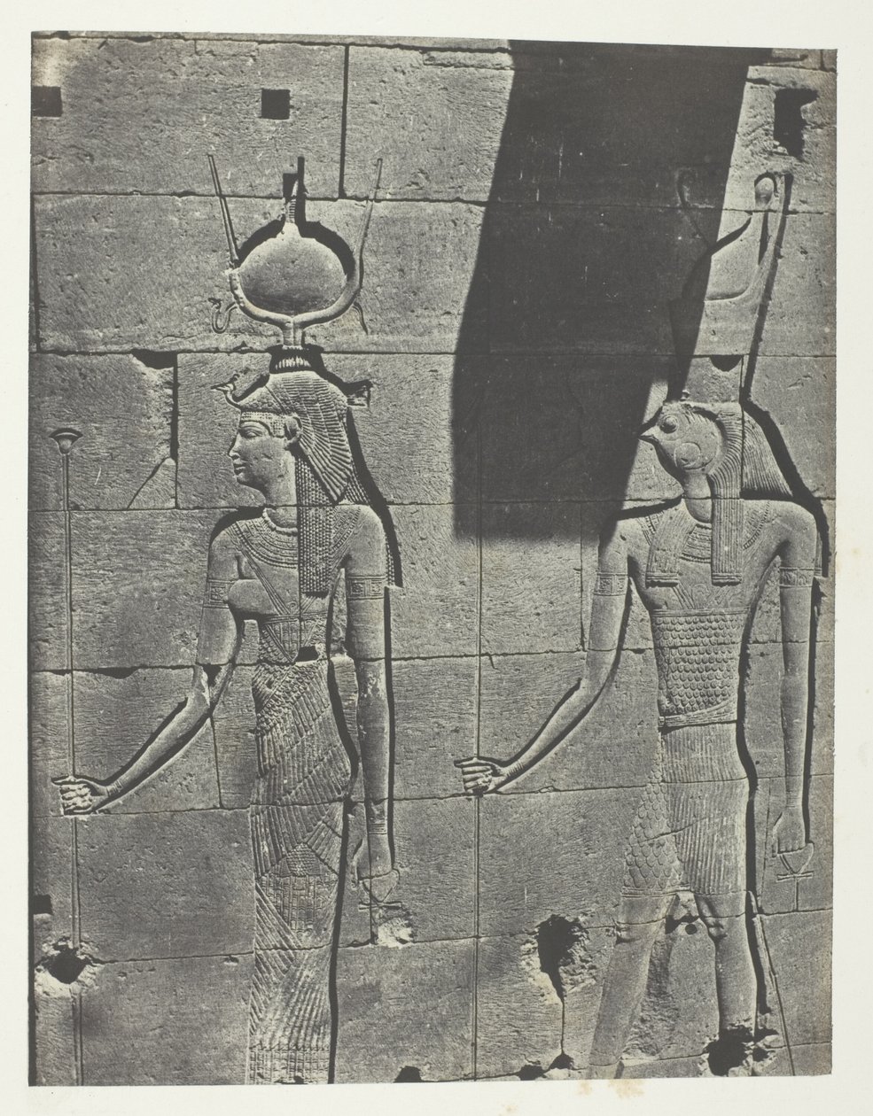 Kalabscheh，《Sculptures De La Façade Postérieure Du Temple；Nubie》，图版 92，选自 "Egypte, Nubie, Palestine et Syrie "画册（1852 年）。 作者 马克西姆·杜营