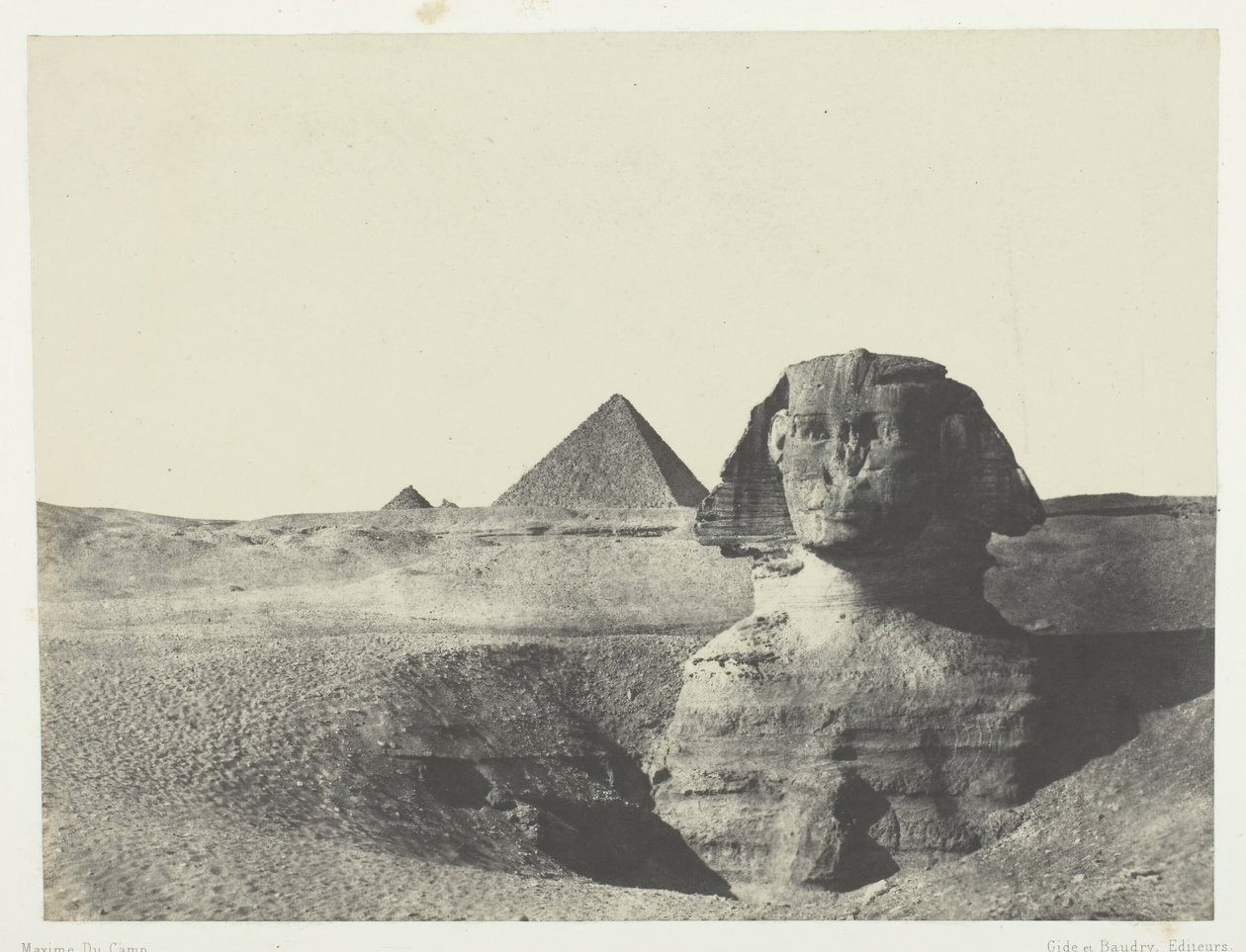 从正面看到的Sphynx，中埃及，184951，1852年印刷。 作者 马克西姆·杜营