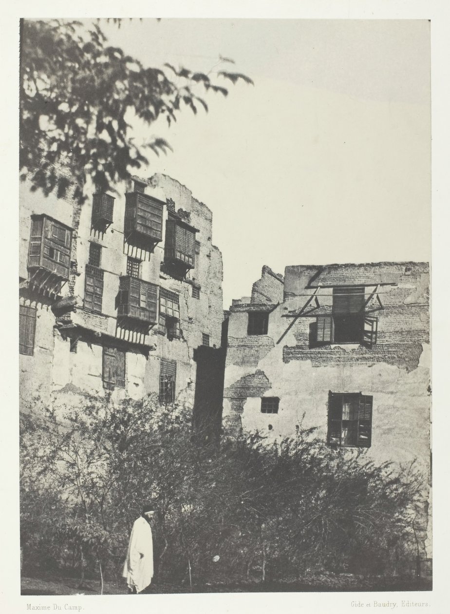 弗兰克区的房子和花园，凯罗，184951，1852年印刷。 作者 马克西姆·杜营