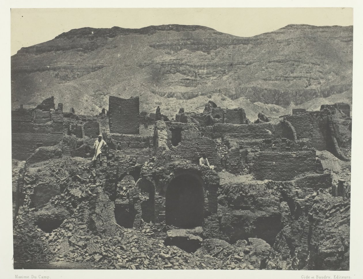 梅迪纳-哈布，帕帕城遗址，底比斯，184951，1852年印刷。 作者 马克西姆·杜营