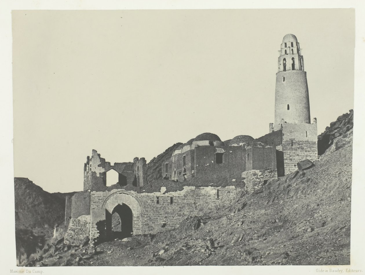 努比亚巴布村的贝拉尔清真寺，184951年，1852年印刷。 作者 马克西姆·杜营