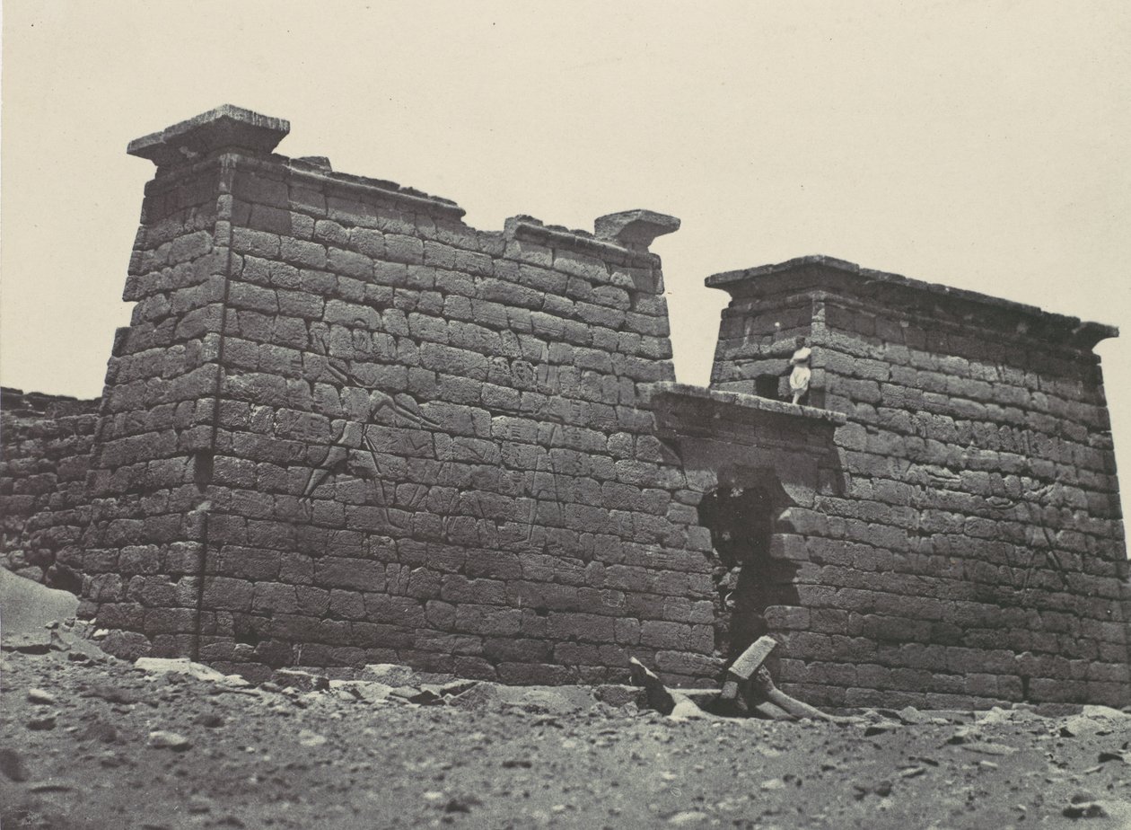 努比亚。塞布尔的赫米-斯佩奥斯。Pylons, 1850年。 作者 马克西姆·杜营