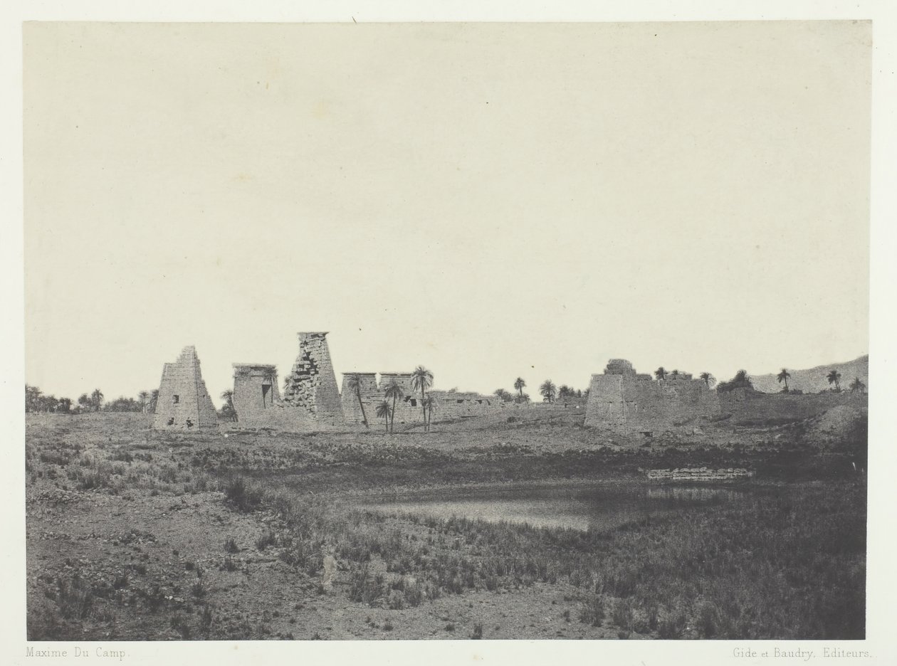 卡纳克宫，南普罗皮莱亚，底比斯，184951年，1852年印刷。 作者 马克西姆·杜营