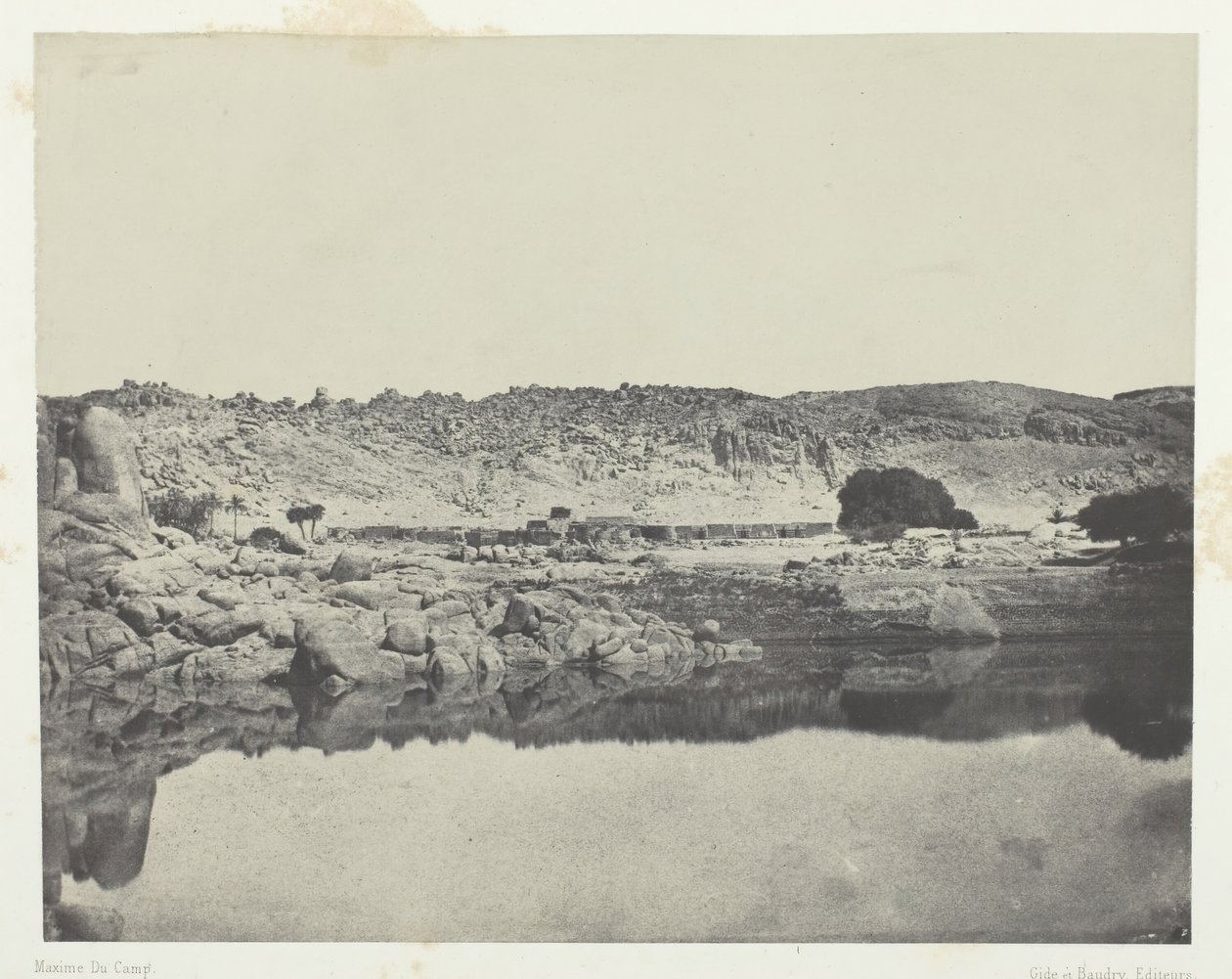 尼罗河北岸的Abu-Koli村，摄于努比亚Philo以北的景色，184951。 作者 马克西姆·杜营
