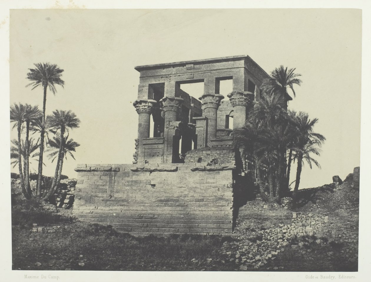 Temple Hypêthre, Philoe, Nubie, 184951，1852年印刷。 作者 马克西姆·杜营