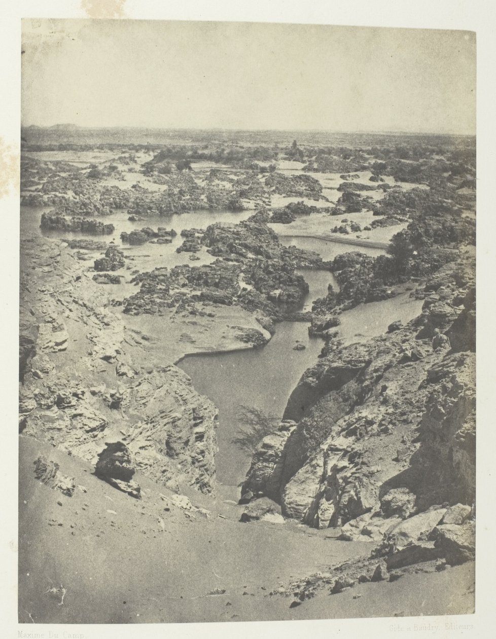 Vue Cavalière De La Seconde Cataracte; Nubie，《埃及、努比、巴勒斯坦和叙利亚》（1852 年）画册中的第 111 幅插图 作者 马克西姆·杜营