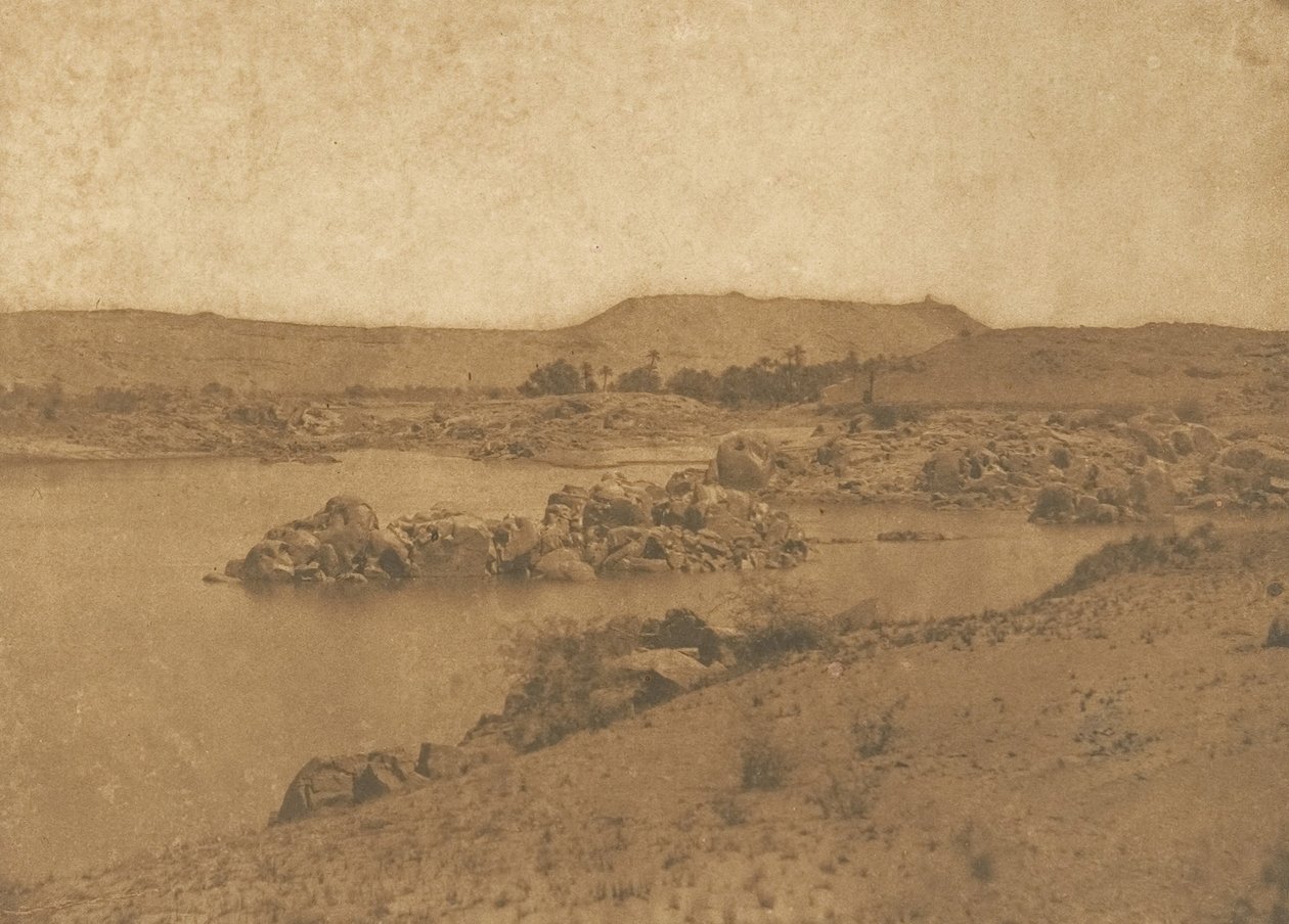 1849-50年，在阿斯旺和菲莱之间，从西边拍摄的第一条大白鲨的景色。 作者 马克西姆·杜营
