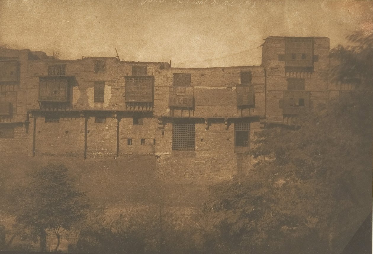 1849年12月至1850年1月，从开罗市法郎区的一个花园拍摄的景色。 作者 马克西姆·杜营