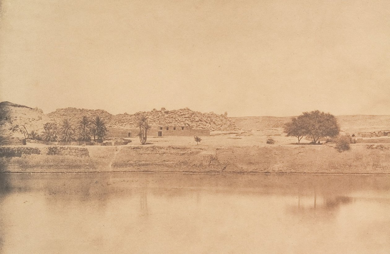 1849-50年，阿斯旺路菲莱-阿布库利村东侧的景色。 作者 马克西姆·杜营