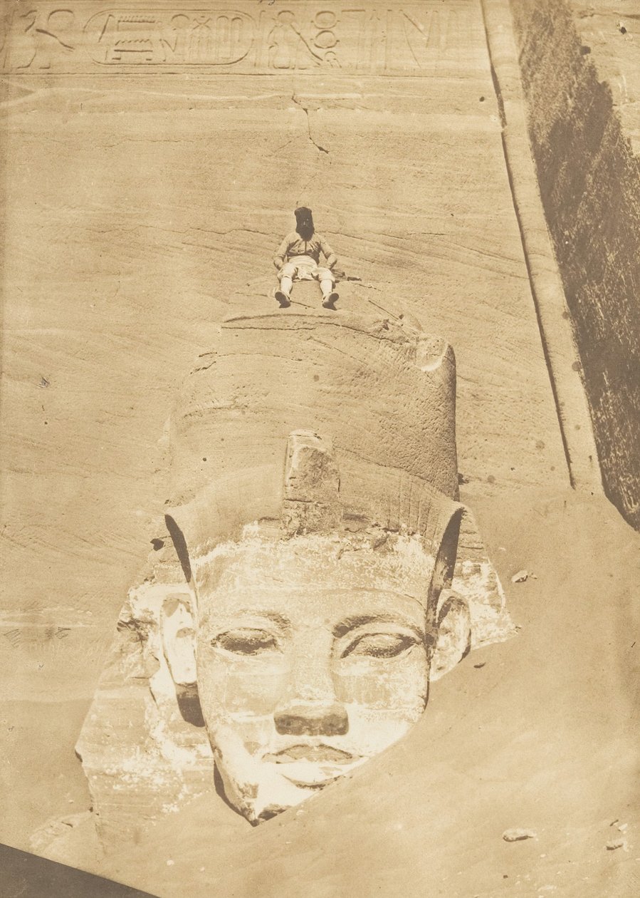 阿布辛贝勒神庙最西边的巨石，1850年。 作者 马克西姆·杜营