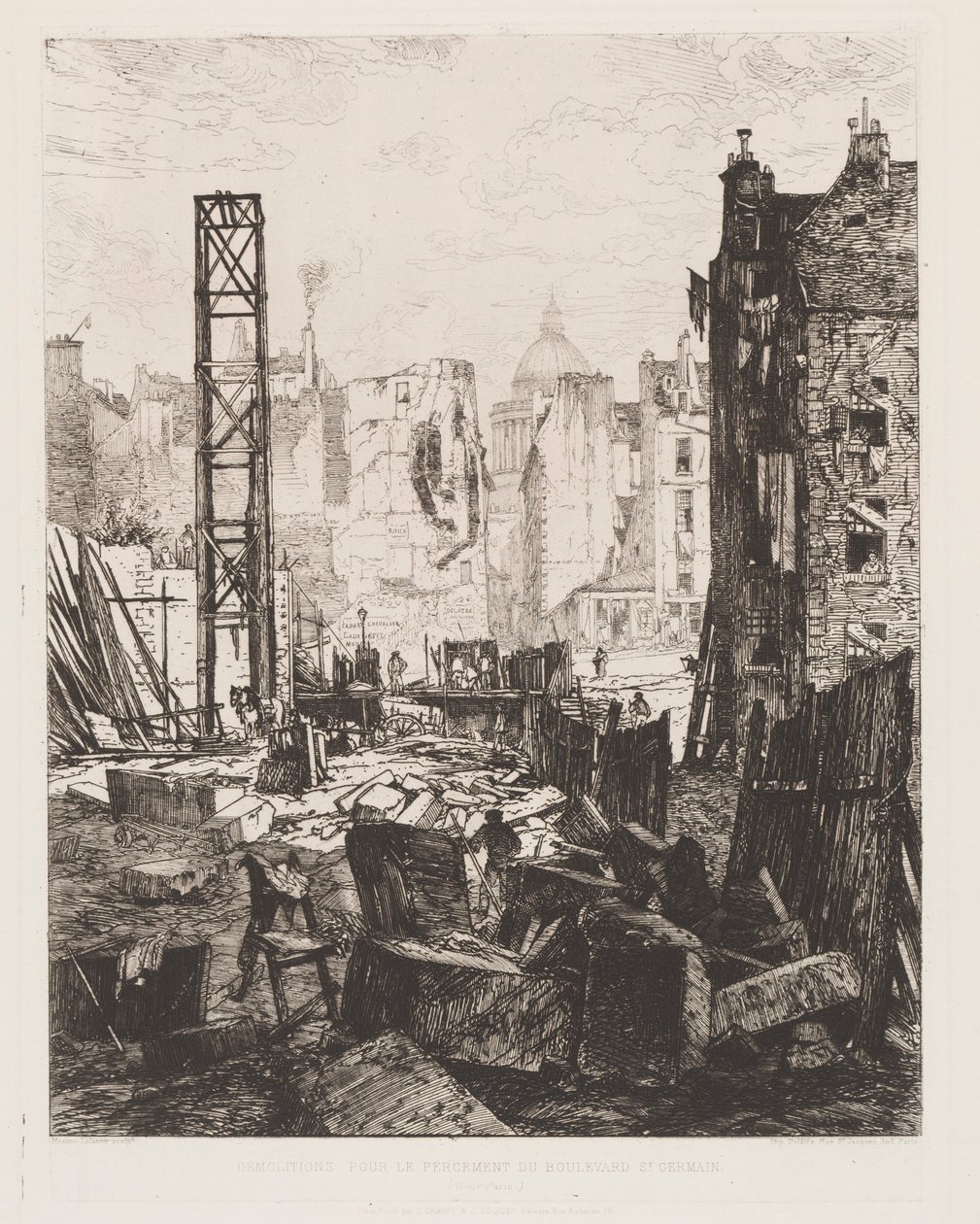 拆除圣日耳曼大道，1862年。 作者 马克西姆·拉兰（Maxim Lalanne）