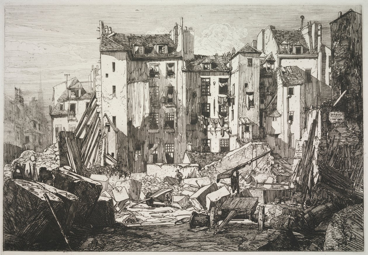 1862年，埃科莱斯街（Rue desÉcoles）开业拆迁。 作者 马克西姆·拉兰（Maxim Lalanne）