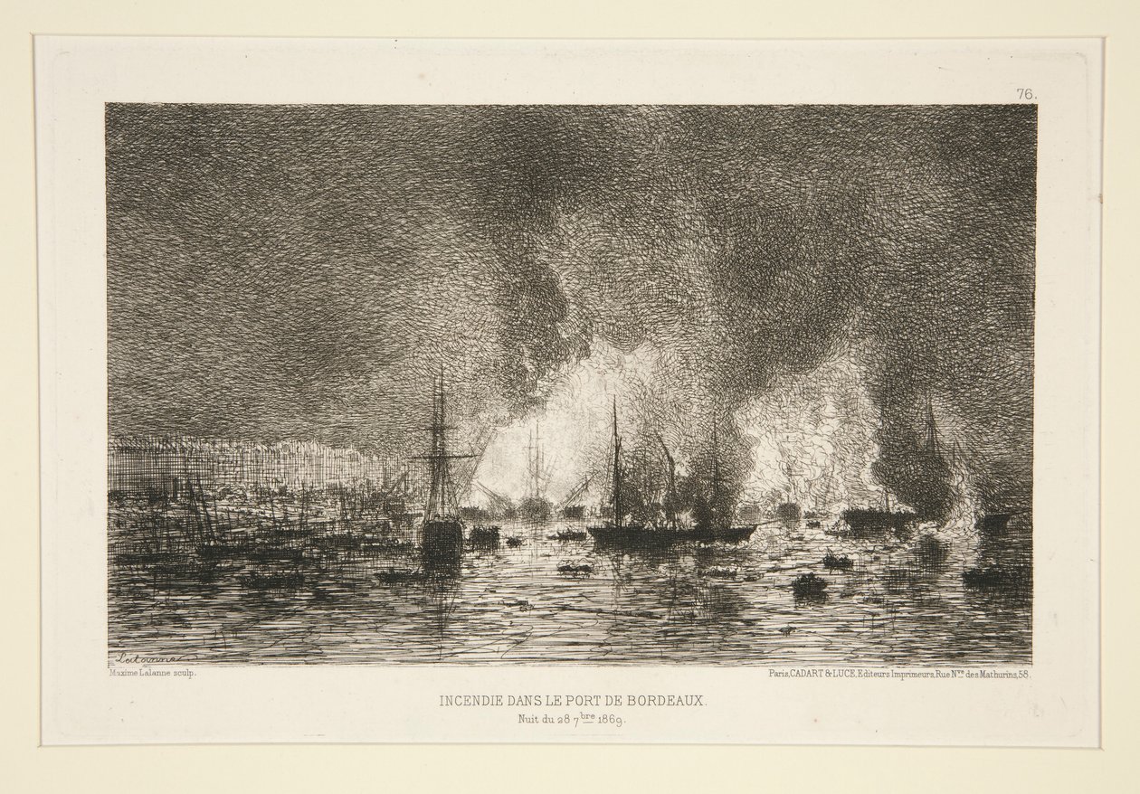 波尔多港的火灾（Incendie dans le port de Bordeaux） 作者 马克西姆·拉兰（Maxim Lalanne）