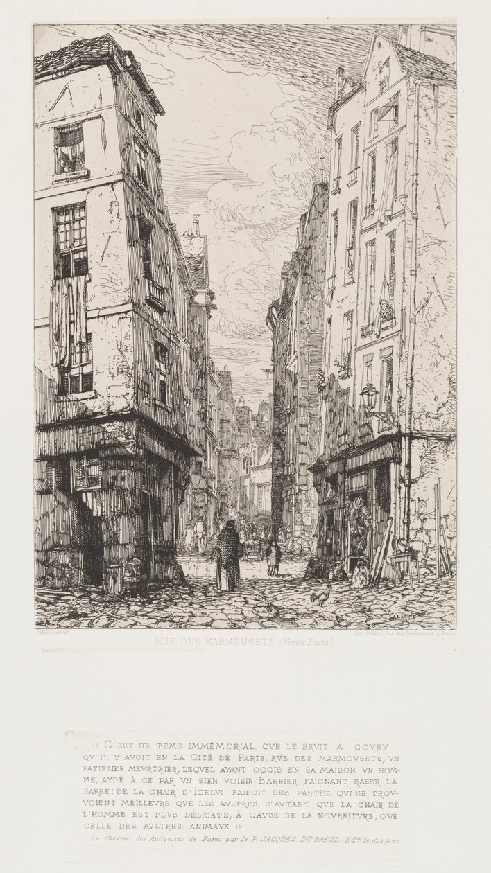 巴黎老街Marmousets街，1862年。 作者 马克西姆·拉兰（Maxim Lalanne）