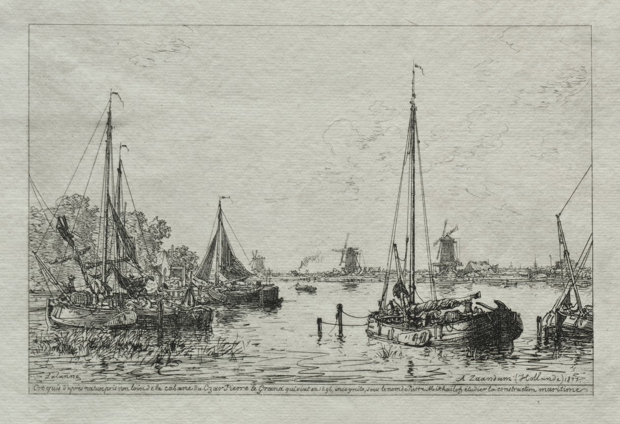 从自然素描，1877年。 作者 马克西姆·拉兰（Maxim Lalanne）