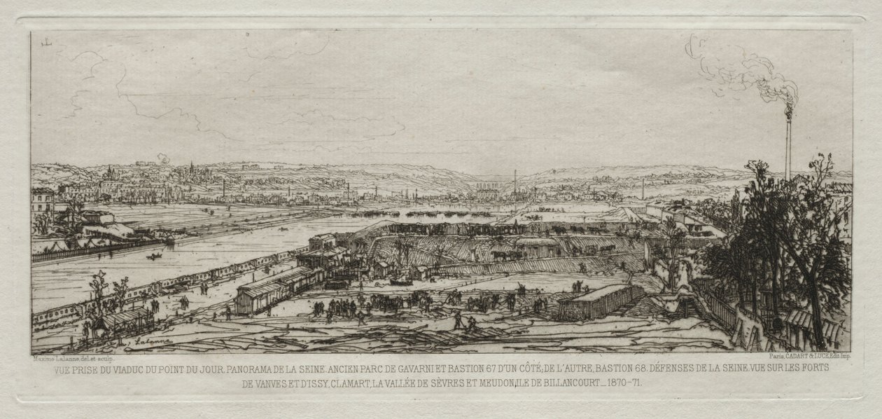 巴黎围城的艺术纪念品：照片取自Pont-du-Jour高架桥，1870-71年。 作者 马克西姆·拉兰（Maxim Lalanne）