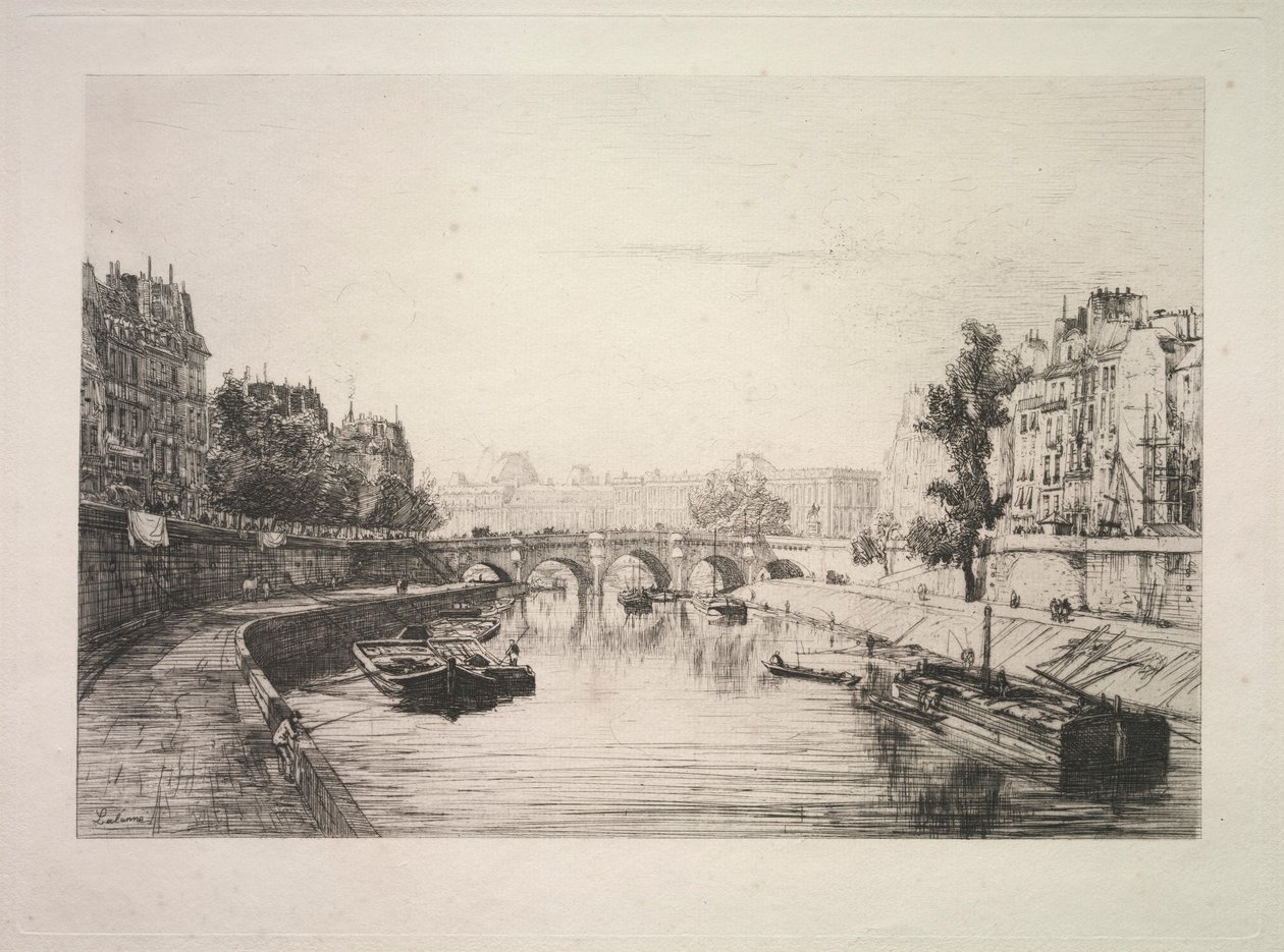 圣米歇尔大桥（1865）的景色。 作者 马克西姆·拉兰（Maxim Lalanne）