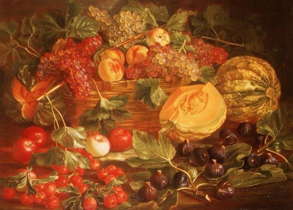 水果静物画 作者 马克西米利安·菲勒（Maximilian Pfeiler）或普菲勒（Pfeiller）